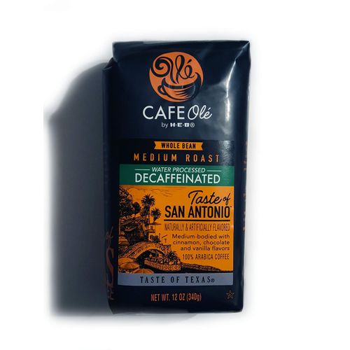 Cafe Ole Taste of Texas Whole Bean - San Antonio Decaf 12 Oz (Pack of 3)