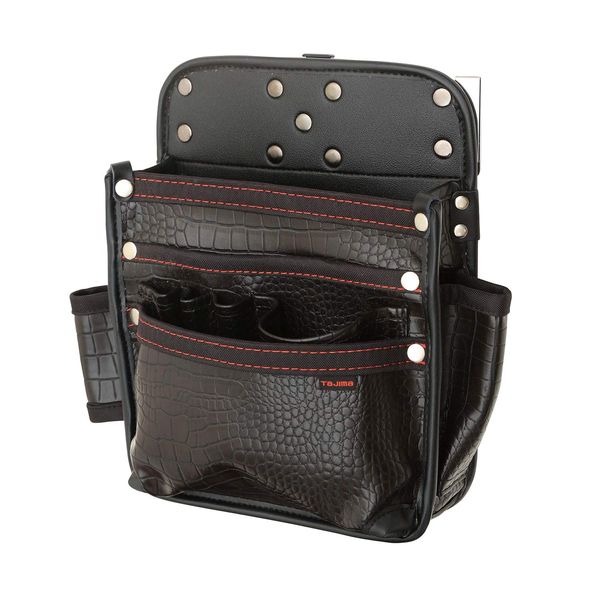 TJM Design SFKBG-KG3L Removable System Removable Waist Bag, Croco, Nail Bag, 3 Tiers Large, High Strength, Supple, Durable Synthetic Leather, Easy to Put on and Take Off Later, Easy to Install on