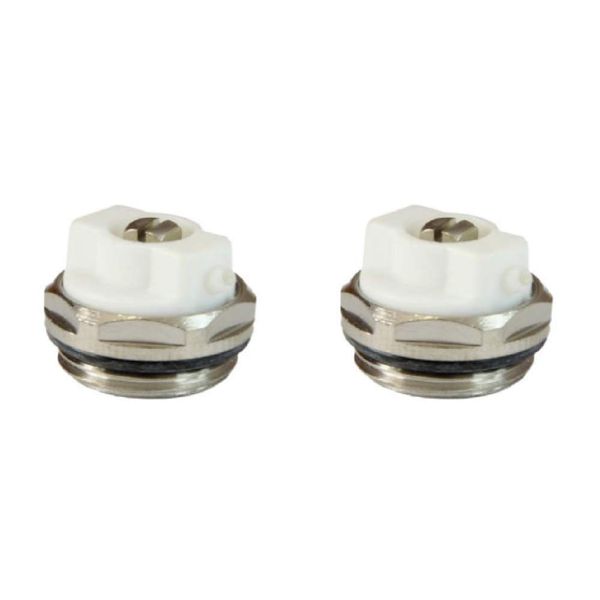 x2 Manual Radiator AIR Vent Bleed Plug Valve 1/2" BSP