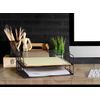 Storageaid OM214NFBA 2 Tier Stackable Letter Tray Desk Organizer, Black