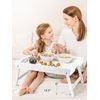 Bamboo Bed Tray For Breakfast, Snack Table with Folding Legs for Eating, Sofa, Couch, Working by Pipishell (White)