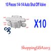 10X Auto Shut Off Valve Push In 1/4-1/4 Quick Connect RO Water Filter System