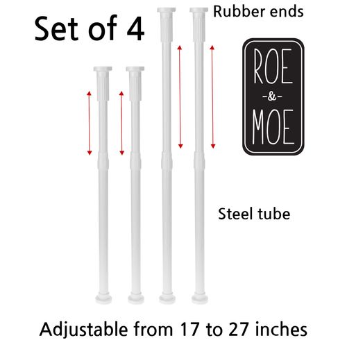 Roe & Moe Telescoping Window Security Guard Bars Prevent Forced Entry - extends from 17-27 inches (4-Pack)