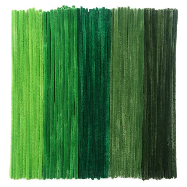 TOAOB 500pcs Green Pipe Cleaners for Craft 12 Inch Pipe Cleaners Chenille Stems Fuzzy Sticks Craft Supplies for DIY Art and Craft Projects Decorations