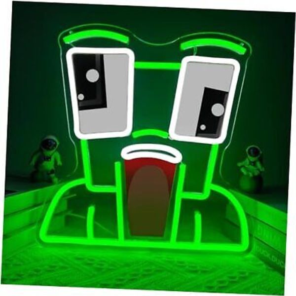 Cartoon Frog Neon Sign for Wall Decor Dimmable Neon Game Light up Green-Frog