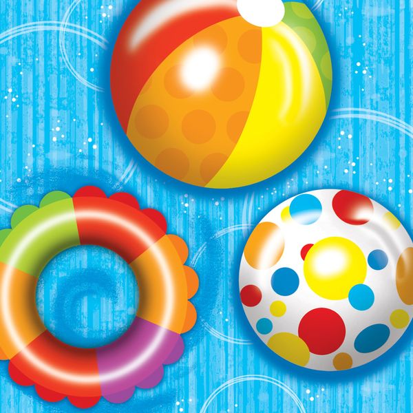 Creative Converting 18 Count Lunch Napkins, Water Fun