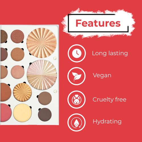 OFRA Cosmetics Soul Palette - Full Face Makeup Palette with 8 Eyeshadow Colors, 2 Blush Shades, 3 Highlighters, Banana Powder & Mirror - Warm Toned Make Up, Pigmented, Refillable, Magnetic Pans, Vegan
