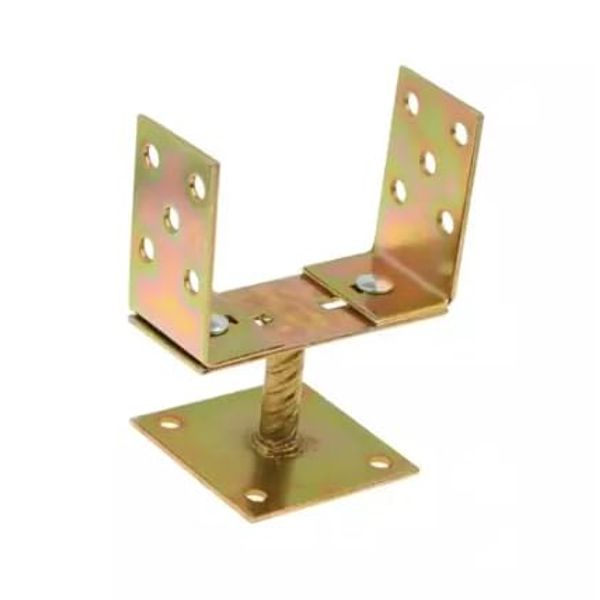 Adjustable Post Support Bracket, up to 200mm Width, Galvanised Steel, U-Shape Base for Wooden Posts