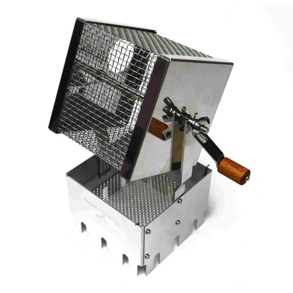 Aubercraft Far Infrared Coffee Roasting Kit, Roasting Machine, Coffee Roaster, Direct Fire, Hand Crank, Authentic Coffee Roaster, Made in Japan, Made in Japan, Tsubame Sanjo Stainless Steel (L-Type,