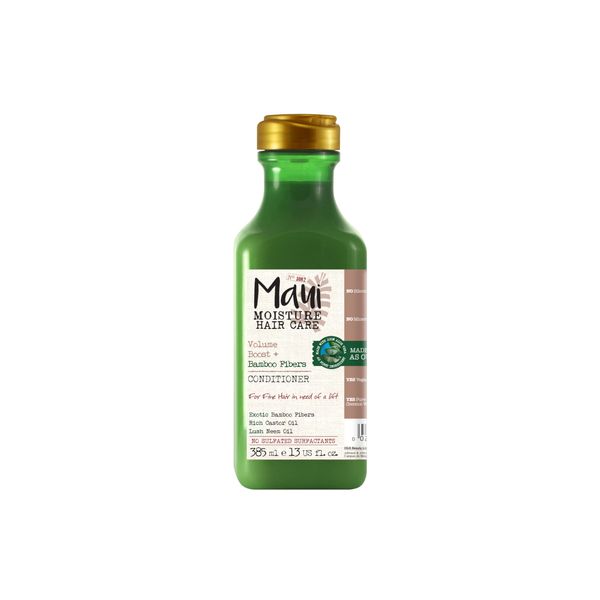 Maui Moisture Volume Boost Bamboo Fibers Conditioner (385 ml), stärkende Haarspülung mit erlesenen Bambusfasern, Rizinusöl & Neemöl, vegane & intensive Haarpflege Spülung ohne Sulfate & Parabene