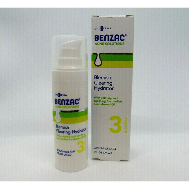 Benzac Blemish Clearing Hydrator Acne Solutions Sandalwood Oil Step 3 Cream 1oz