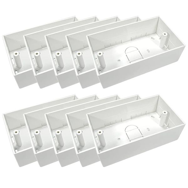 rhinocables Ethernet Back Box for Faceplate, Fits Wall Plate for Ethernet Cable Networking Sockets Surface Mount Box (10 PACK, 45mm)