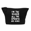 Flox Creative Makeup Bag Warning Reason all the Sprouts are Gone Black
