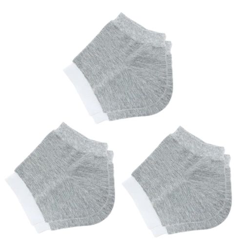 mitas Heel Moisturizing Socks, Set of 3, Heel Socks, Moisturizing Socks, Heel Socks, For Heels, Moisturizing Socks, Leg Wear, Socks, Beautiful Heel, Moisturizing Gel, Moisturizing Socks, Women's, Size Free, Foot Care, During Sleep, Heel Care, gray (light 