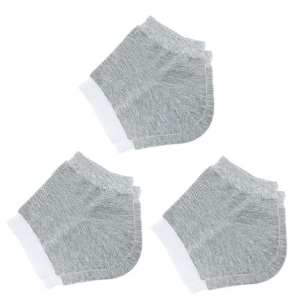 mitas Heel Moisturizing Socks, Set of 3, Heel Socks, Moisturizing Socks, Heel Socks, For Heels, Moisturizing Socks, Leg Wear, Socks, Beautiful Heel, Moisturizing Gel, Moisturizing Socks, Women's, Size Free, Foot Care, During Sleep, Heel Care, gray (light 