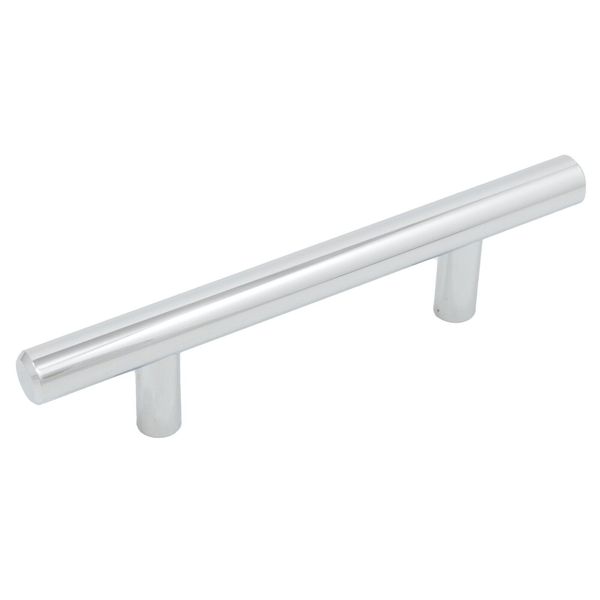 Bar Cabinet Pull, 3 Inches (76 Millimeters), 136mm Overall Length, Polished Chro