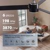 Ceiling Fans with Lights, 56 Inch Black Ceiling Fan with Light, Reversible Quiet