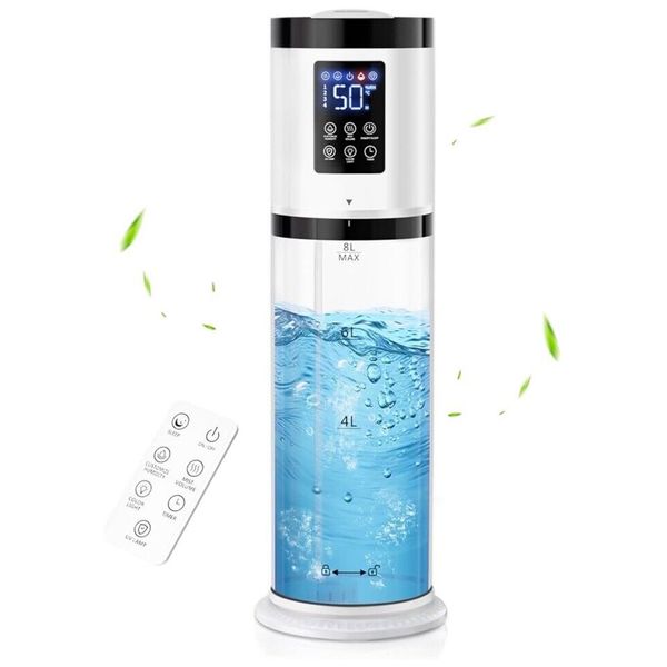 Humidifiers for Bedroom Large Room, 8L Capacity Cool Mist White/Black