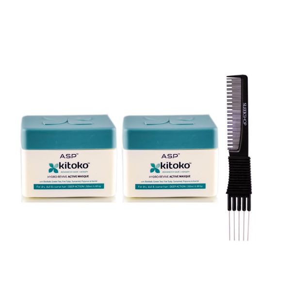 yper Asp Kitoko Hydro-Revive Active Masque (6.8 oz) with Teasing Comb Pack 2