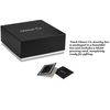 Glenor Co Earring Organizer Holder - 75 Small & 4 Large Slots Classic Jewelry Box with Drawer & Modern Closure, Mirror, 4 Trays Earrings, Ring or Chain Storage - PU Leather Case - Black
