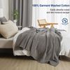 PHF 100% Cotton Waffle Weave Blanket King Size for Bed, Lightweight Washed Co...