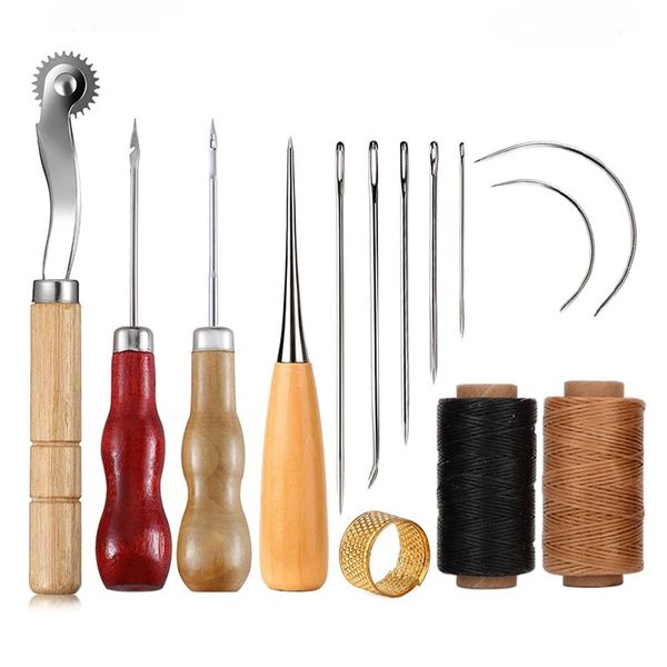 YFFSFDC 14 PCS Leather Technique Leather Tool Set, Hand Sewing Machine, Sewing Tool, Leather Tool, Wax Thread, Needle Sewing Thread, Hand Sewing, Hand Sewing, Leather Cord, Hand Sewn Leather