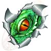 Medium Metal Rip Torn Open Dragon Monster Eye Sticker