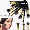 Make Up Brushes GLAMZA 10pc Make Up Brush Set - Professional Synthetic Makeup Brushes - Premium Black & Gold Blending Foundation Brushes Cosmetic Concealer Brush Set