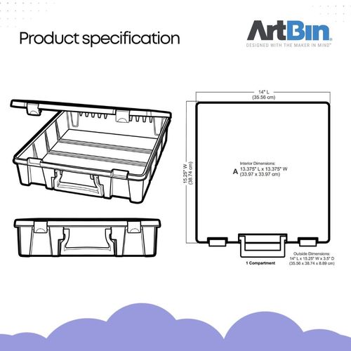 ArtBin 6955RJ Super Satchel 1-Compartment Box, Art & Craft Organizer, 1-Pack, Translucent Mint