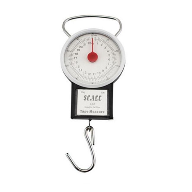 22kg/50lb Portable Luggage Hanging Scale Fish Weighing Hook Scale with  Measuring Tape