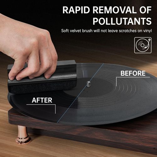 AKOZLIN Vinyl Record Cleaning Brush Kit,Premium LP Cleaner Set 7 in1 Record Cleaner LP Cleaning Solution