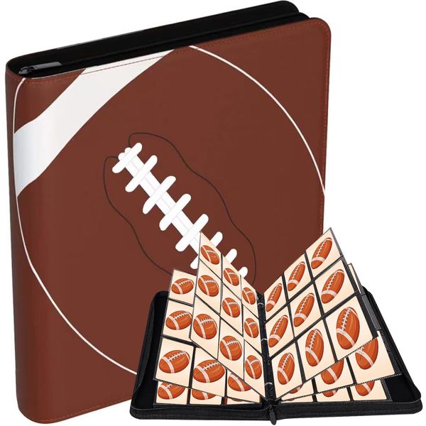 Trading Card Binder, 900 Pockets Card Binder Album Folder with 50 Top-Loading Page Sleeves, 9 Pocket Card Binder for Game Cards, Sports Cards, Football Cards