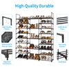 9-Tier Shoe Rack - Black, Large Size, Adjustable, Stackable & Easy Assembly