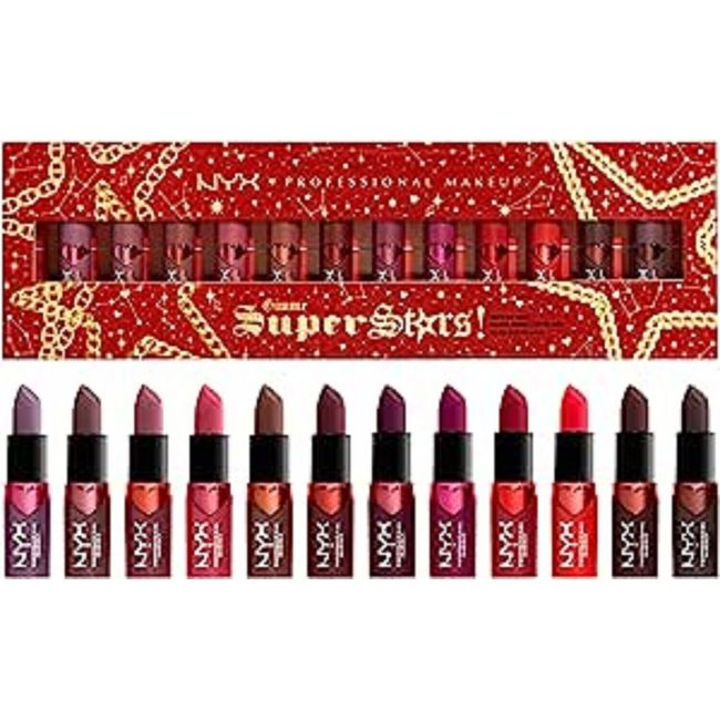 NYX PROFESSIONAL MAKEUP Gimme Super Stars! Matte Lip Vault, Gift Set 12 MINI SET