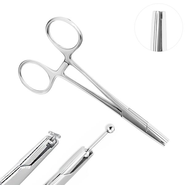 AccGin Piercing Clamps Ear Nose Septum Piercing Piercing Tool for All Piercings 316L Stainless Steel Ear Lip Nose Belly Navel Tongue Body Piercing Kit （3mm）