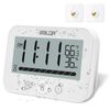 Shower Clock with Timer, Waterproof Large Display Digital Bathroom Mirror Suction Clock, Visual Progress Bar Countdown, Water Resistant Kitchen Timer with Temperature & Humidity, Wall Hanging (White)