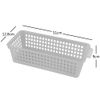 Dynko 6 pack Slim Plastic Storage Baskets, Grey and Clear Narrow Storage Baskets