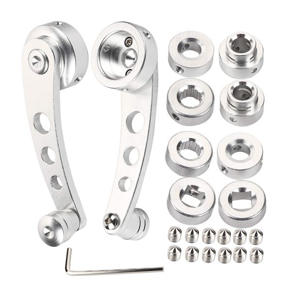 Window Crank Handle,Window Crank Handle Replacement,Alloy Winder Riser for Classic Car (Silver)