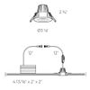 Element 2 Inch Round Indoor/Outdoor Regressed Down Light (White)