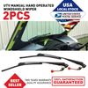 2 Set UTV Manual Hand Operated Windshield Wiper Blade Universal Replacement Kit