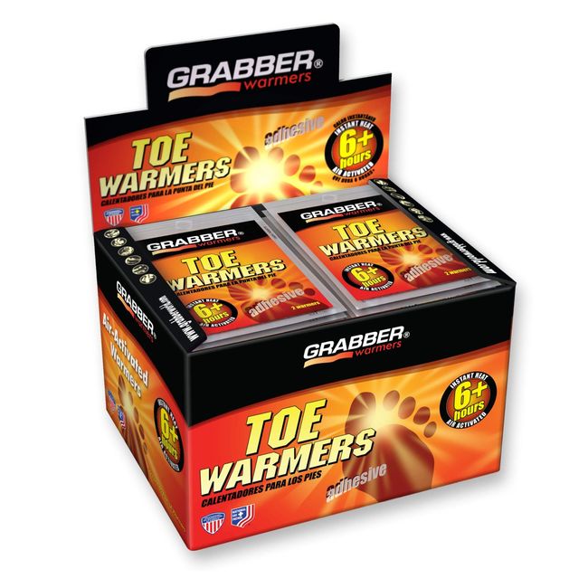 Grabber Toe Warmers - Long Lasting Safe Natural Odorless Air Activated Warmers - Up to 6 Hours of Heat - 40 Pair