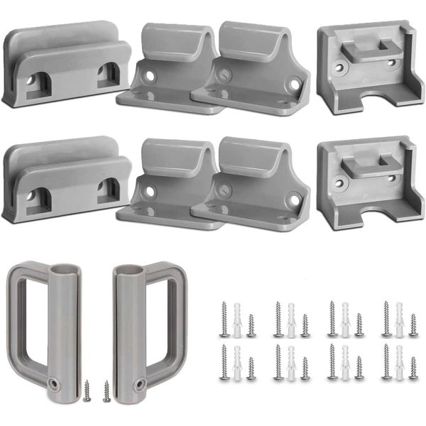 Retractable Baby Gate Replacement Parts Kit Grey Pet Gate Full Set Wall Mounting