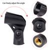 Universal Microphone Clip Holder with Nut Adapters 5/8" to 3/8", 5 Pack, Black