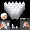 ACENIX® 50 Pieces 10ml dropper potion bottles White small Plastic Empty Refillable Squeezable Liquid sample dropper bottles