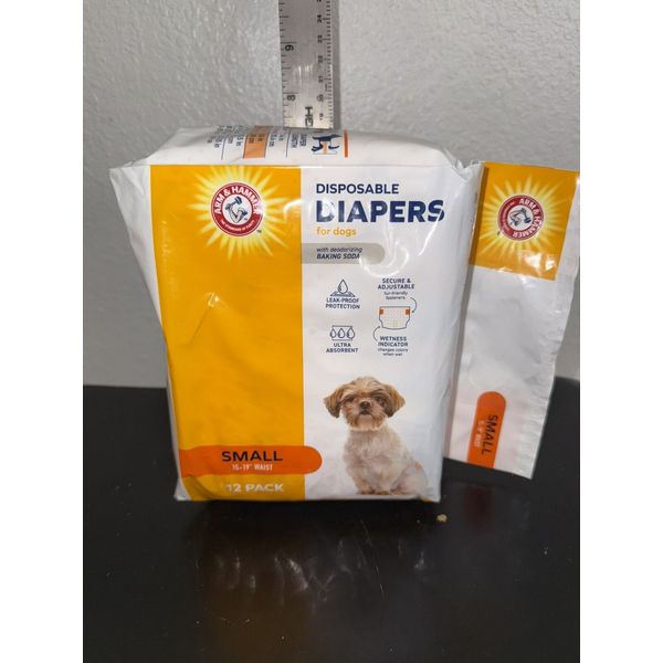 Arm & Hammer Small Dogs Disposable Diapers Ultra-absorbent 12 ct