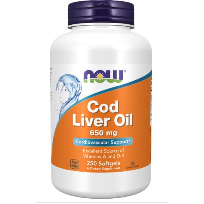 Now Cod Liver Oil, 650 mg, 250 softgels