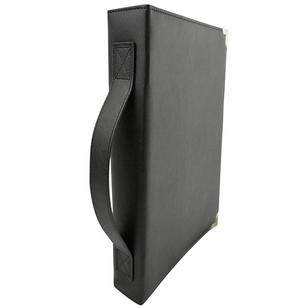 Orginal -MSP PU Leather Sheet Music Holder | 9.5" x 12" - Music Folder with Hand Strap for Musician- Improved Design (3 Ring Binder)