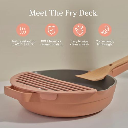 Our Place Fry Deck - Nonstick Ceramic Coated Frying Accessory for Always Pan & Perfect Pot | Lightweight, Heat-Resistant | Includes Cooking Chopsticks | Enhances Frying Experience | Spice