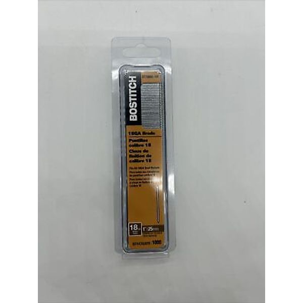 BOSTITCH 18 GAUGE BRAD NAILS 1 INCH 1000 PACK #BT1309B-1M