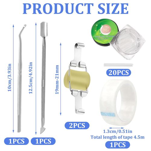 Pack of 25 Nail Clips, Toenails, Easy to Use for Home, Secure Hold Pain Relief (19 mm to 21 mm Toenail Length)